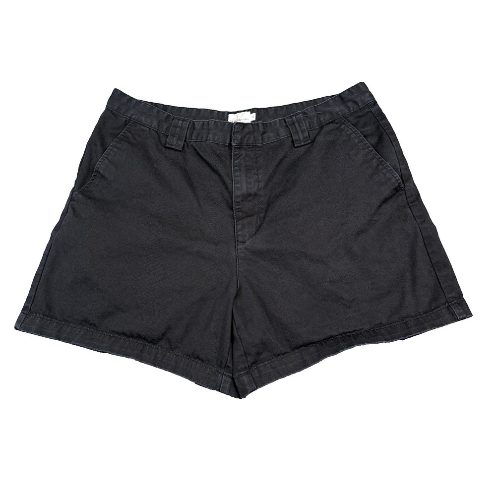 Calvin Klein Jeans Womens Shorts Size 14 Black Chino Cotton Flat‎ Front Casual
